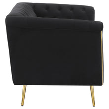 Load image into Gallery viewer, Holly Tuxedo Arm Tufted Back Loveseat Black
