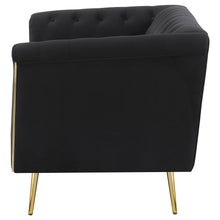 Load image into Gallery viewer, Holly Tuxedo Arm Tufted Back Loveseat Black
