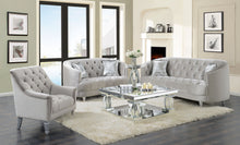 Load image into Gallery viewer, Avonlea Sloped Arm Tufted Sofa Grey
