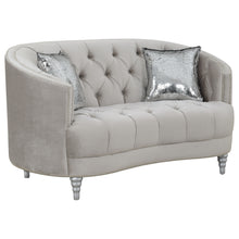 Load image into Gallery viewer, Avonlea Sloped Arm Tufted Loveseat Grey
