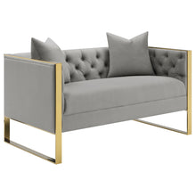 Load image into Gallery viewer, Eastbrook Tufted Back Loveseat Grey
