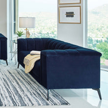 Load image into Gallery viewer, Chalet Tuxedo Arm Loveseat Blue
