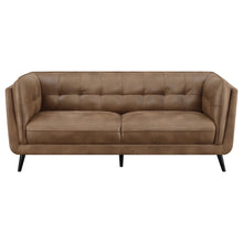 Load image into Gallery viewer, Thatcher Upholstered Button Tufted Sofa Brown
