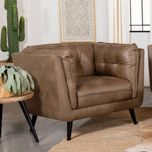 Load image into Gallery viewer, Thatcher Upholstered Button Tufted Chair Brown
