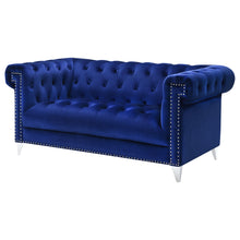 Load image into Gallery viewer, Bleker Tufted Tuxedo Arm Loveseat Blue

