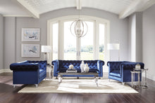 Load image into Gallery viewer, Bleker Tufted Tuxedo Arm Chair Blue
