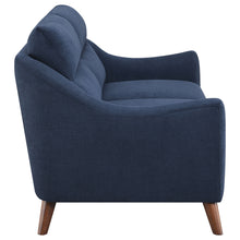 Load image into Gallery viewer, Gano Sloped Arm Upholstered Loveseat Navy Blue
