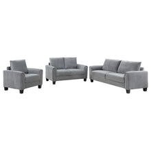 Load image into Gallery viewer, Davis  3-piece Upholstered Rolled Arm Sofa Grey
