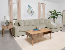 Load image into Gallery viewer, Blaine Upholstered Reversible Sectional Sofa Set with Amrless Chair Sand
