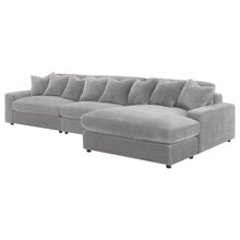 Load image into Gallery viewer, Blaine Upholstered Reversible Sectional Sofa Set with Amrless Chair Fog
