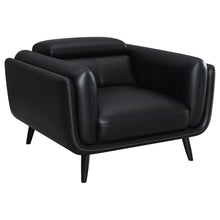 Load image into Gallery viewer, Shania Track Arms Chair with Tapered Legs Black
