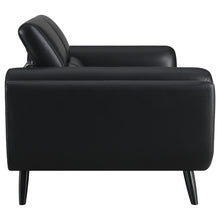 Load image into Gallery viewer, Shania Track Arms Loveseat with Tapered Legs Black
