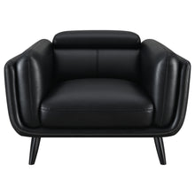 Load image into Gallery viewer, Shania Track Arms Chair with Tapered Legs Black

