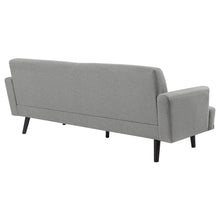 Load image into Gallery viewer, Blake Upholstered Sofa with Track Arms Sharkskin and Dark Brown

