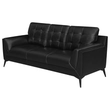 Load image into Gallery viewer, Moira Upholstered Tufted Sofa with Track Arms Black
