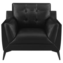 Load image into Gallery viewer, Moira Upholstered Tufted Chair with Track Arms Black
