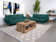Load image into Gallery viewer, Acton 2-piece Upholstered Flared Arm Sofa Set Teal Blue
