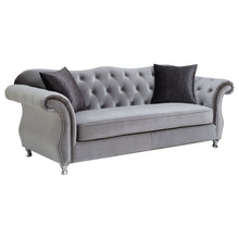 Load image into Gallery viewer, Frostine Button Tufted Sofa Silver
