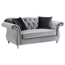 Load image into Gallery viewer, Frostine Upholstered Tufted Living Room Set Silver
