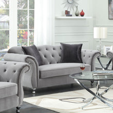 Load image into Gallery viewer, Frostine Button Tufted Loveseat Silver
