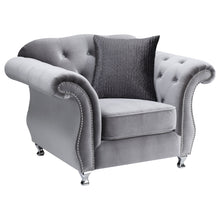 Load image into Gallery viewer, Frostine Button Tufted Chair Silver
