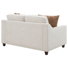Load image into Gallery viewer, Christine Upholstered Cushion Back Loveseat Beige
