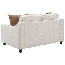 Load image into Gallery viewer, Christine Upholstered Cushion Back Loveseat Beige
