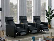 Load image into Gallery viewer, Toohey Upholstered Tufted Recliner Living Room Set Black
