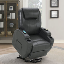 Load image into Gallery viewer, Sanger Upholstered Power Lift Recliner Chair with Massage Charcoal Grey
