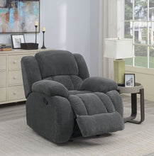 Load image into Gallery viewer, Weissman Upholstered Glider Recliner Charcoal
