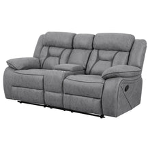 Load image into Gallery viewer, Higgins Pillow Top Arm Motion Loveseat with Console Grey
