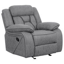 Load image into Gallery viewer, Higgins Overstuffed Upholstered Glider Recliner Grey

