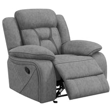Load image into Gallery viewer, Higgins Overstuffed Upholstered Glider Recliner Grey
