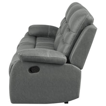 Load image into Gallery viewer, Nova Upholstered Motion Reclining Sofa Dark Grey
