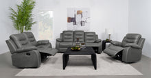 Load image into Gallery viewer, Nova 3-piece Upholstered Motion Reclining Sofa Set Dark Grey
