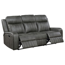 Load image into Gallery viewer, Raelynn Upholstered Motion Reclining Sofa Grey
