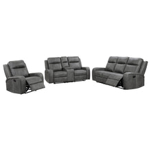 Load image into Gallery viewer, Raelynn 3-piece Upholstered Motion Reclining Sofa Set Grey
