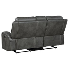 Load image into Gallery viewer, Raelynn Upholstered Motion Reclining Loveseat Grey
