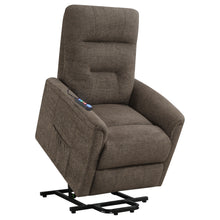 Load image into Gallery viewer, Henrietta Power Lift Recliner with Storage Pocket Brown
