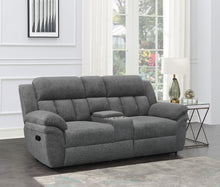 Load image into Gallery viewer, Bahrain Upholstered Motion Loveseat with Console Charcoal
