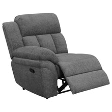 Load image into Gallery viewer, Bahrain Upholstered Motion Loveseat with Console Charcoal
