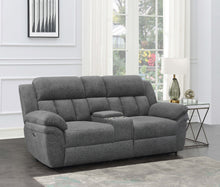 Load image into Gallery viewer, Bahrain Upholstered Power Loveseat with Console Charcoal
