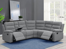 Load image into Gallery viewer, David 3-piece Upholstered Motion Sectional with Pillow Arms Smoke
