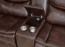 Load image into Gallery viewer, Sycamore Upholstered Power Reclining Sectional Sofa Dark Brown

