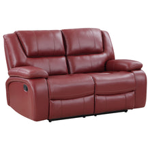 Load image into Gallery viewer, Camila Upholstered Motion Reclining Loveseat Red Faux Leather
