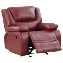 Load image into Gallery viewer, Camila Upholstered Glider Recliner Chair Red Faux Leather
