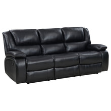 Load image into Gallery viewer, Camila 3-piece Upholstered Motion Reclining Sofa Set Black
