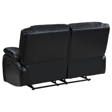 Load image into Gallery viewer, Camila Upholstered Motion Reclining Loveseat Black
