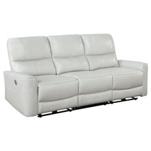 Load image into Gallery viewer, Greenfield Upholstered Power Reclining Sofa Ivory
