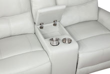 Load image into Gallery viewer, Greenfield Upholstered Power Reclining Loveseat with Console Ivory

